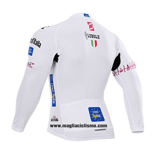 2015 Abbigliamento Ciclismo Giro d'Italia Bianco Manica Lunga e Salopette